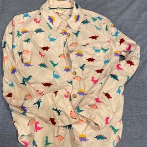 Pink dinosaur button down girls 6/6x